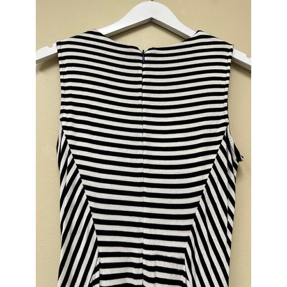 Calvin Klein Black White Jersey Knit Striped Knee Length Bodycon Dress Size 4 - Picture 8 of 14